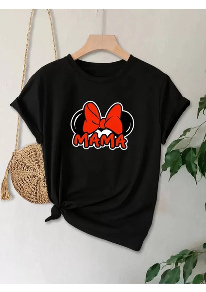 Anneler Günü Baskılı T-Shirt - Siyah fırsatları