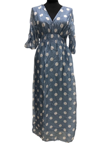 Puantiyeli Şifon Elbise