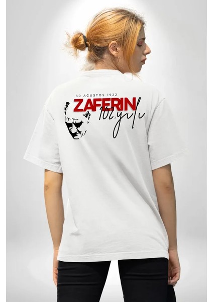 30 Ağustos Baskılı T-Shirt - Beyaz modelleri