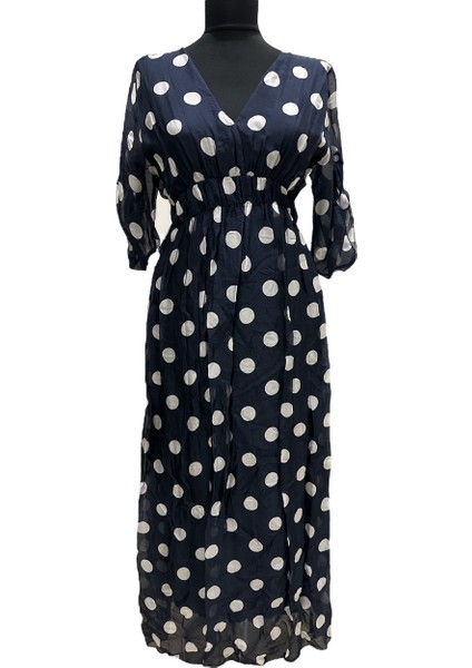 Puantiyeli Şifon Elbise