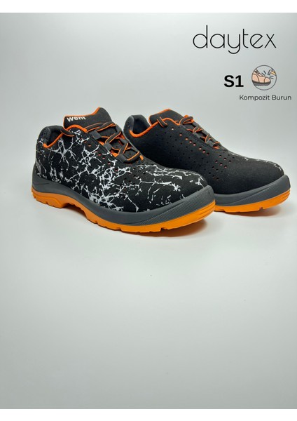 S1 Kompozit Burun Hafif Rahat Sportif Görünümlü Ortopedik, Kaymaz Taban Iş Ayakkabısı