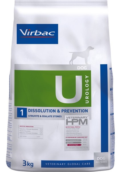 Vırbac U1 Urology Dissolution & Prevention Üriner Köpek Maması 3 kg