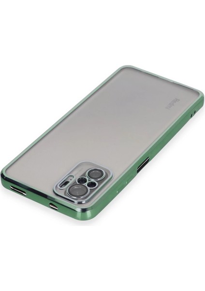 Xiaomi Redmi Note 10 Kılıf Razer Lensli Silikon - Yeşil Glstd