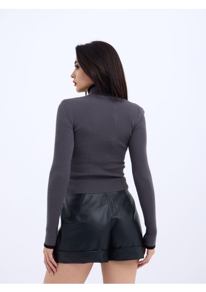 42251 Triko Balıkçı Fitilli Kazak-Antrasit-Siyah modelleri