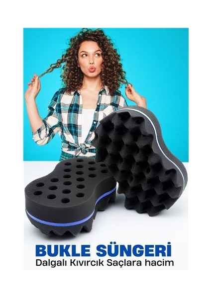 Bukle Süngeri Dalgalı Kıvırcık Saçlara Bakım Süngeri