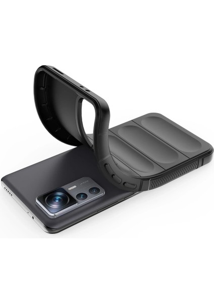 Xiaomi Mi 12T Pro Kılıf Optimum Silikon - Siyah Glstd
