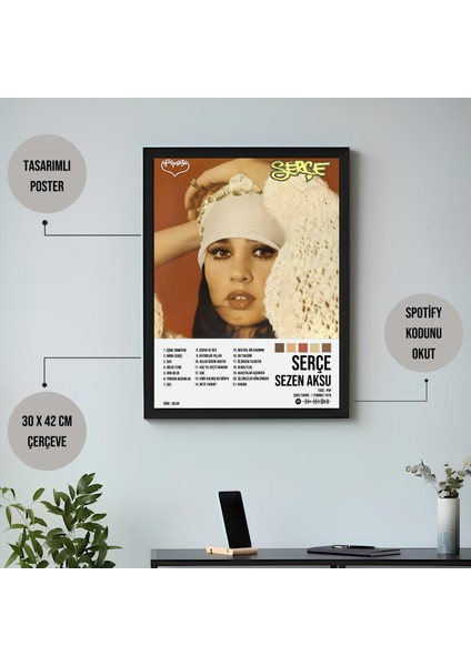 Sezen Aksu - Serçe Albüm Spotify Çerçeveli Poster Tablo fiyatları