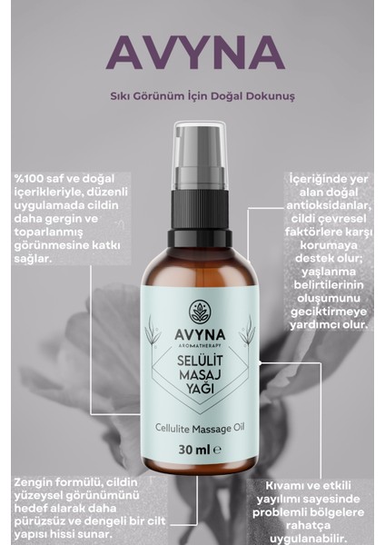 Selülit Masaj Yağı 30 ml Cam Şişede %100 Saf ve Doğal (Cellulite Massage Oil) fırsatları