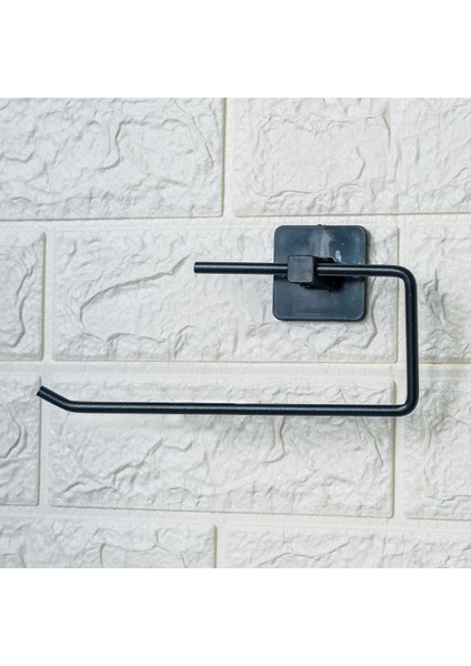 ® Kendiliğinden Yapışkanlı Siyah Paslanmaz Metal Rulo Havluluk Aparat