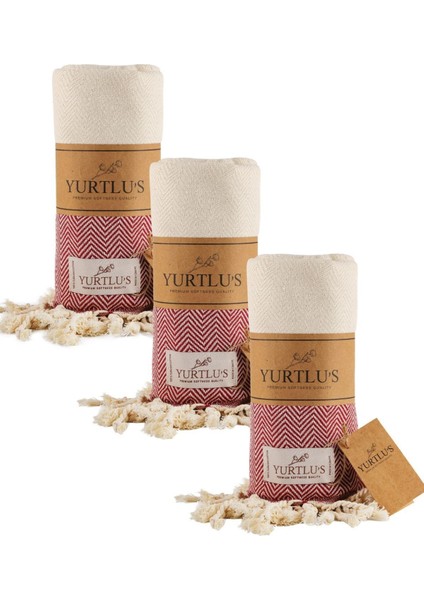 3 Adet - 95X180 cm - 100% Pamuk Peştemal Plaj , Spa ve Banyo Havlusu , Üstün Yumuşaklık