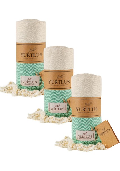 3 Adet - 95X180 cm - 100% Pamuk Peştemal Plaj , Spa ve Banyo Havlusu , Üstün Yumuşaklık