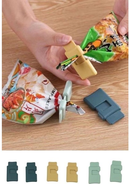 ® 6lı Hava Sızdırmaz Poşet Torba Ambalaj ve Paket Kıstırmalı Kapatma Klipsi