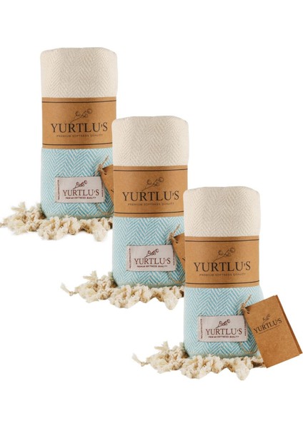 3 Adet - 95X180 cm - 100% Pamuk Peştemal Plaj , Spa ve Banyo Havlusu , Üstün Yumuşaklık