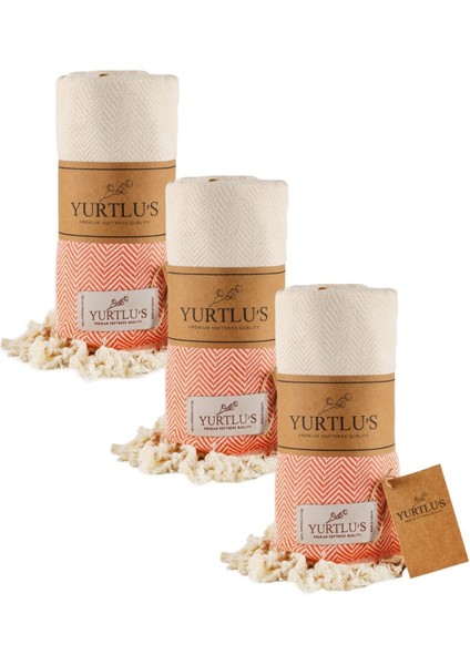 3 Adet - 95X180 cm - 100% Pamuk Peştemal Plaj , Spa ve Banyo Havlusu , Üstün Yumuşaklık