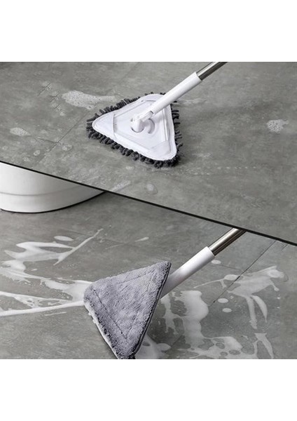 ® Teleskopik Saplı 150 cm Üçgen Mop Cam Duvar Tavan Fayans Parke Temizleyici Mop