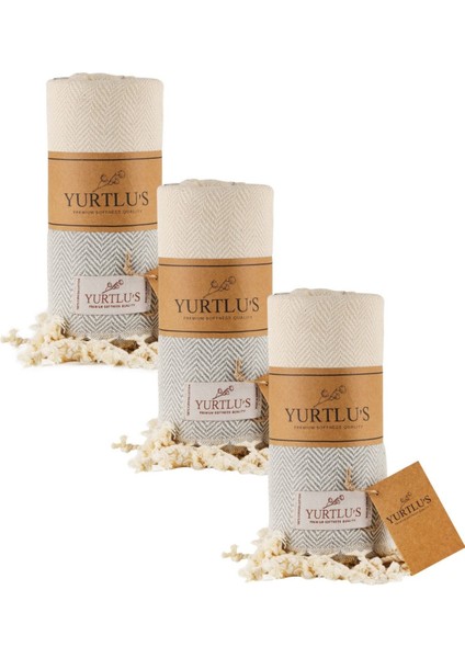 3 Adet - 95X180 cm - 100% Pamuk Peştemal Plaj , Spa ve Banyo Havlusu , Üstün Yumuşaklık