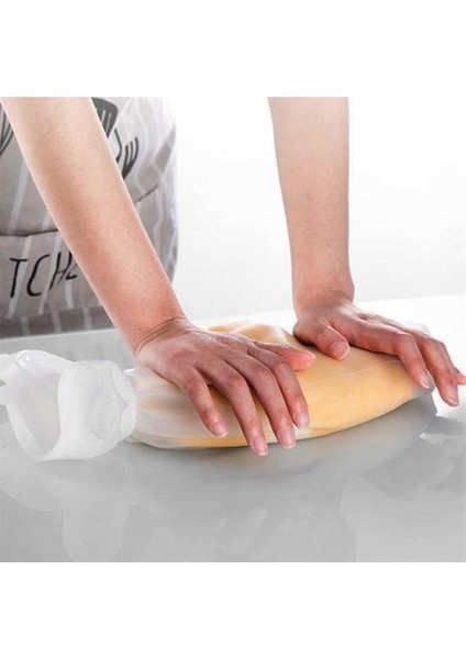 ® Büyük Hamur Torbası Silikon Şeffaf Hamur Yoğurma Torbası Ekmek Makarna Mantı Hamuru Kolay