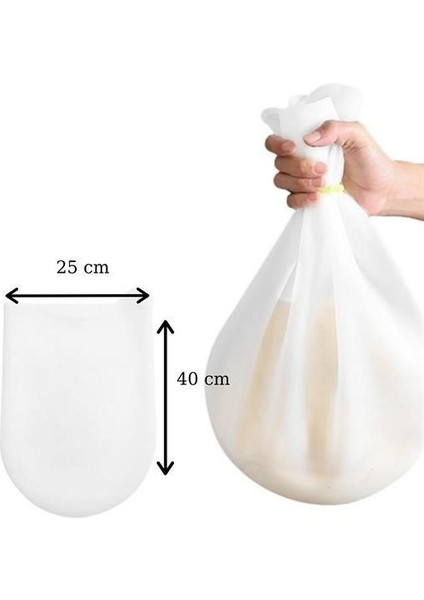 ® Büyük Hamur Torbası Silikon Şeffaf Hamur Yoğurma Torbası Ekmek Makarna Mantı Hamuru Kolay