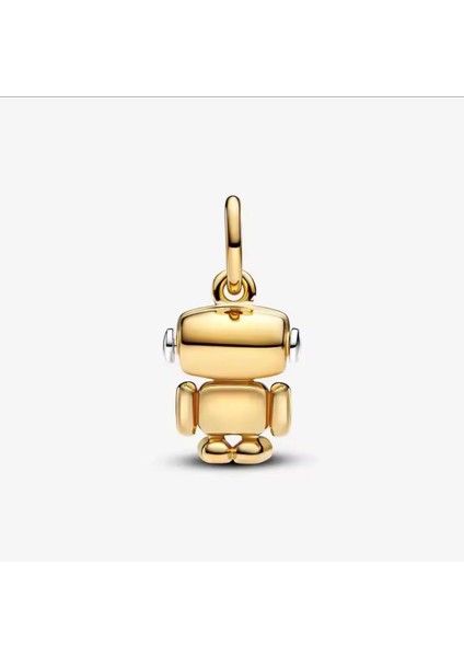 Gümüş Gold Renk Döndürülebilir Yüz Robotu Sarkan Charm