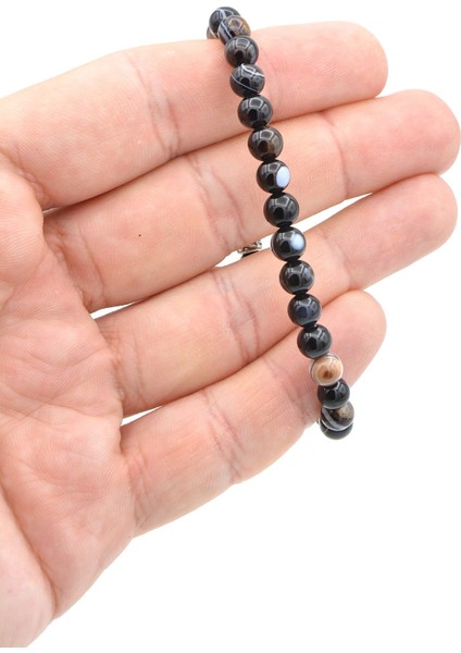 Hakiki Doğal Süleymaniye Göz Akik Taşı Bileklik 6 mm fırsatları