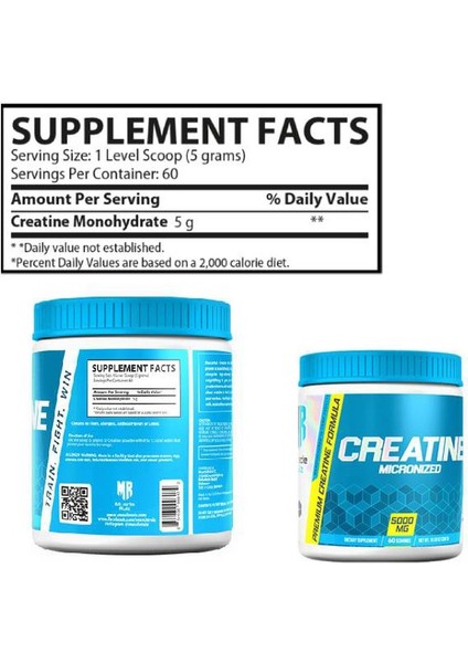 Creatıne Mikronize 5000 mg 60 Servis (Abd Menşei)