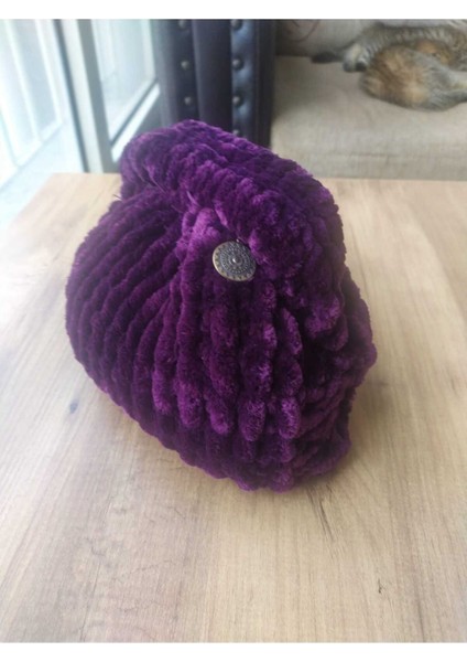 Gizli Burslu Kadife Mor Çanta Handmade