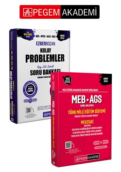 PEGEM AKADEMİ AGS-KPSS-ALES-DGS Ezberbozan Kolay Problemler Tamam
