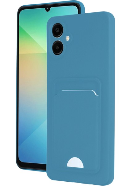 Samsung Galaxy A06 Kılıf Kelvin Kartvizitli Silikon - Mavi Glstd