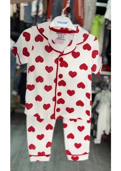 Kiraz Baskılı Kısa Kollu Düğmeli Pijama Takımı Kız Çocuk fiyatları