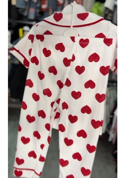 Kiraz Baskılı Kısa Kollu Düğmeli Pijama Takımı Kız Çocuk modelleri