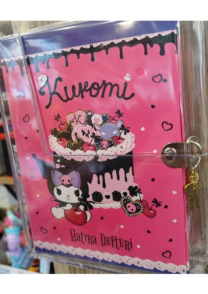 Kuromi Sert Kapak Kilitli Günlük Çok Amaçlı Defter ( 22CM * 15 cm )AD4873