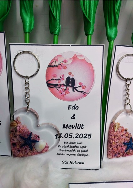 15 Adet Davatiyeli Epoksi Anahtarlık , Söz , Nişan, Nikah , Kına, Mevlüt Hediyelik