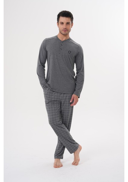 Mecit 2982 Füme Büyük Beden Uzun Kollu Erkek Pijama Takımı fiyatları