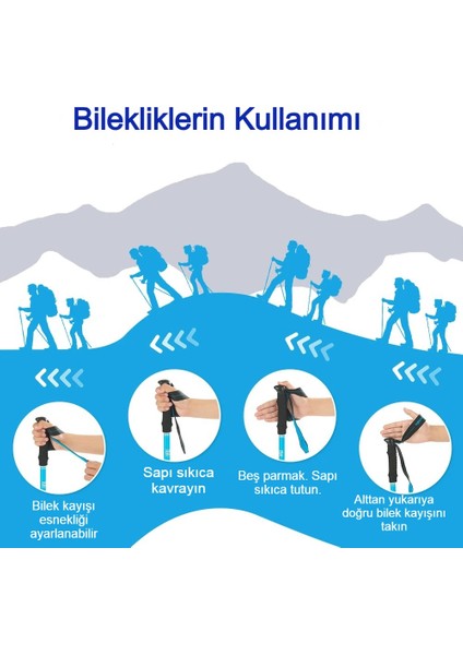 Ayarlanabilir Katlanabilir Trekking Baton 105- 125CM Dayanıklı Hafif