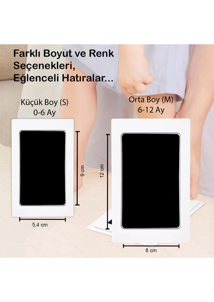 Bebek El Ayak Izi Seti, Temassız Mürekkep Baskı Kiti, Kedi Köpek Pati Için De Hediye (1 Siyah)