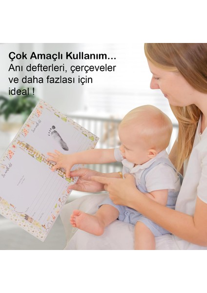Bebek El Ayak Izi Seti, Temassız Mürekkep Baskı Kiti, Kedi Köpek Pati Için De Hediye (1 Siyah)