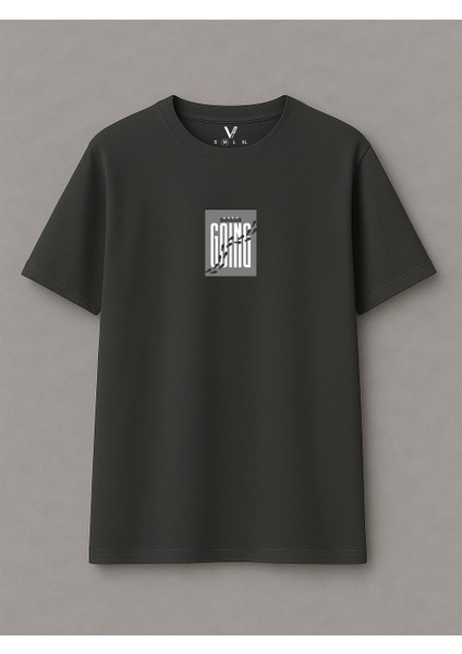 Unisex Keep Going Baskılı Oversize T-Shirt