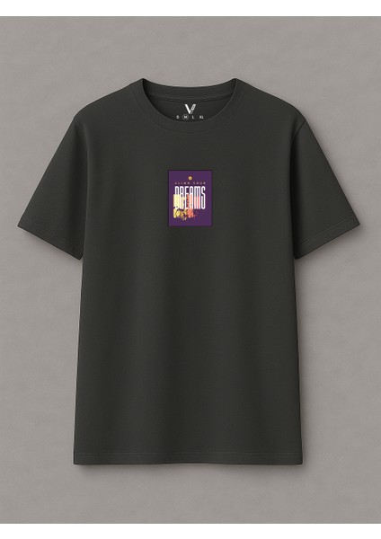 Unisex Climb Your Dreams Baskılı Oversize T-Shirt