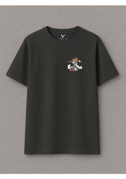 Unisex Skeleton Baskılı Oversize T-Shirt