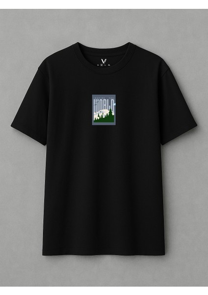 Unisex Inspire The World Baskılı Oversize T-Shirt