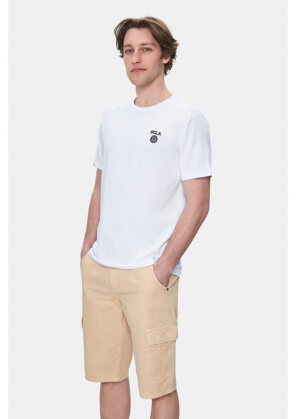 Blewın Camel Kargo Cepli Gabardin Nakışlı Standard Fit Erkek Şort indirimleri