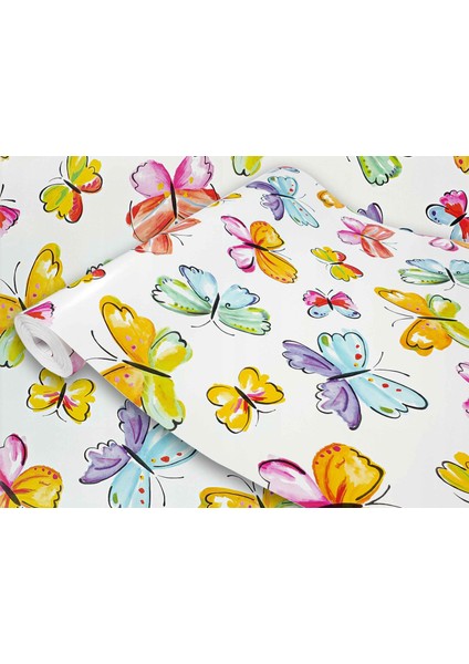 276-0377 Kelebek Desen Dekoratif Yapışkanlı Folyo ( 45 cm x 2 mt )