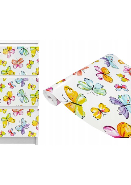 276-0377 Kelebek Desen Dekoratif Yapışkanlı Folyo ( 45 cm x 2 mt )
