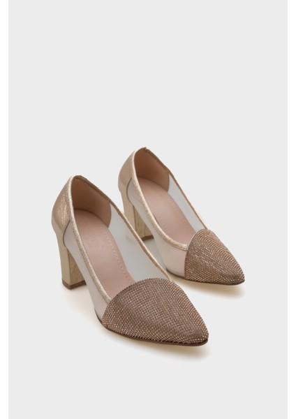 Nora Sivri Burunlu Fileli Taşlı Orta Topuk Kadın Ayakkabı fiyatları