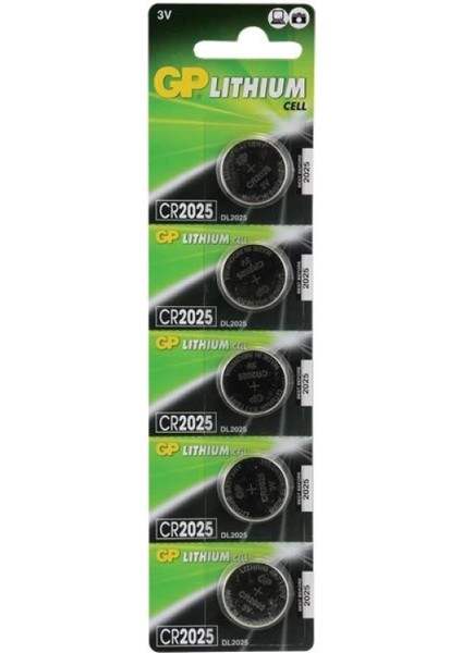 Gp CR2025 3 V Lityum 5'li Para Pil