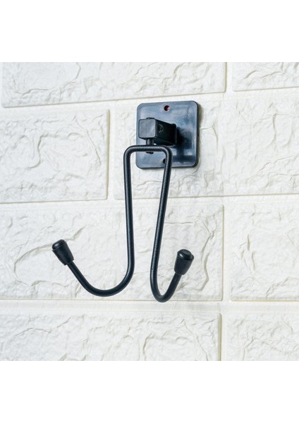 Buffer® Kendiliğinden Yapışkanlı Siyah Paslanmaz Metal Bornoz ve Havlu Askılığı