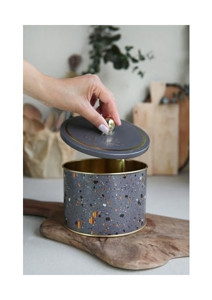 Menashop Çok Amaçlı Dokulu Saklama Kabı, Dekoratif Saklama Kutusu 14 Cm, Terrazo (Terrazzo Brown) fiyatları