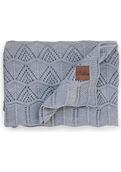 Menashop Tığ Işi Örgü Dekoratif Yatak Örtüsü, Zarif Koltuk Şalı, Oeko-Tex 100 Sertifikalı Emily (Gri, 130X170)