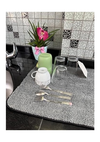 Menashop - Mikrofiber Bulaşık Kurutma Matı , Tezgah Üstü Kurulama Örtüsü, Bulaşıklık 35X45 cm modelleri