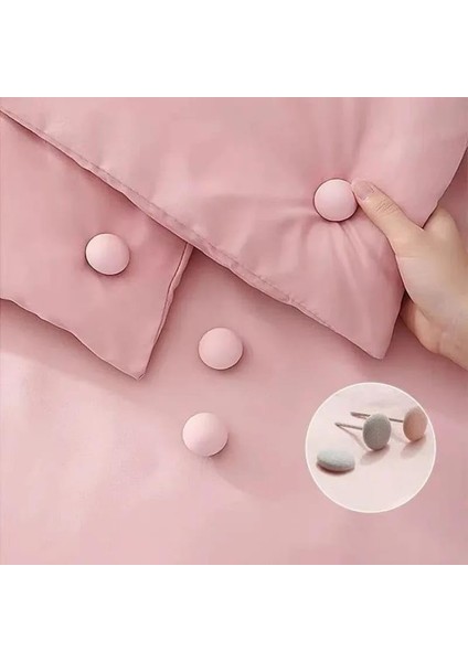 Menashop Yorgan Kılıfı ve Çarşaf Tutucu Sabitleyici Yastık Nevresim Sabitleyici Düzenleyici 4 Adet Gri